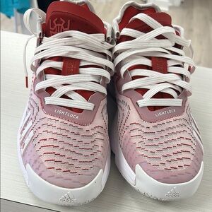 Adidas Red and White Sneakers